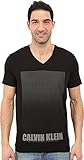 Calvin Klein Men's Short Sleeve Gradient Print CK Logo V-Neck T-Shirt