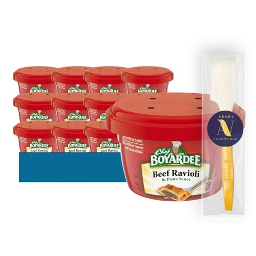 Chef Boyardee - Lavinia Essentials Bundle: 32- Pack of Mini Beef Ravioli, Microwave Pasta, 7.5 oz Cup + 1 Utility Prop