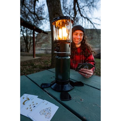 Image of Stansport Propane Mantel Lantern - Outdoor Light with Adjustable Brightness, Carry Handle, Ventilated Hood, High-Output, Portable, for Emergency, Backpacking, Camping - Mantels Included