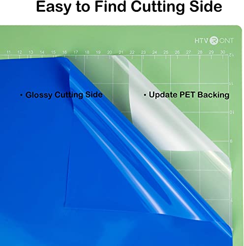 Image of HTVRONT Blue Permanent Vinyl - 12 inch x 14 FT Glossy Blue Adhesive Permanent Vinyl Roll Compatible with Cricut Cutting Machine, Silhouette, Cameo Cutters, Signs, Scrapbooking, Craft, Die Cutters