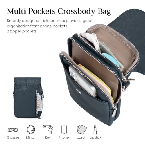 Image of befen Genuine Leather Small Crossbody Bags for Women Cell Phone Purse