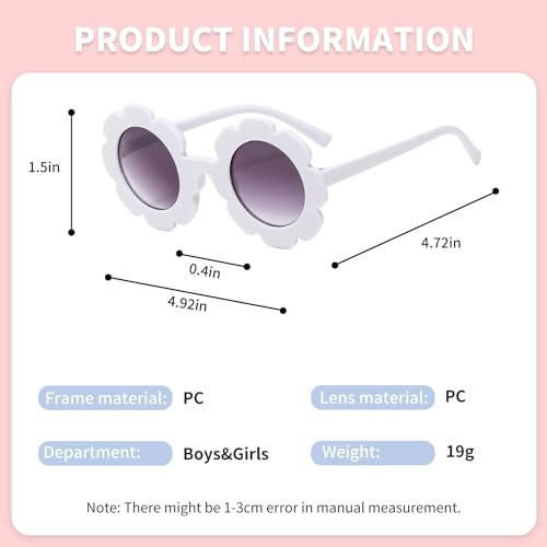 Round Flower Sunglasses for Girls Kids Sunglasses Baby Flower Shaped Cute Glasses UV Protection Outdoor Beach Eyewear2