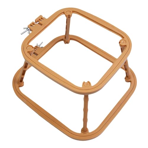 Deevoka Embroidery Table Stand Embroidery Stand Hoop Sewing Tools Punch Needle Frame Desktop Embroidery Frame for DIY Needlework, Khaki, As Described