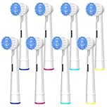 Pro Sensitive Gum Care Replacement Brush Heads Compatible with Oral-B Electric Toothbrushes, 8 Pack High Density Extra Soft Bristles Toothbrush Heads Refill, White