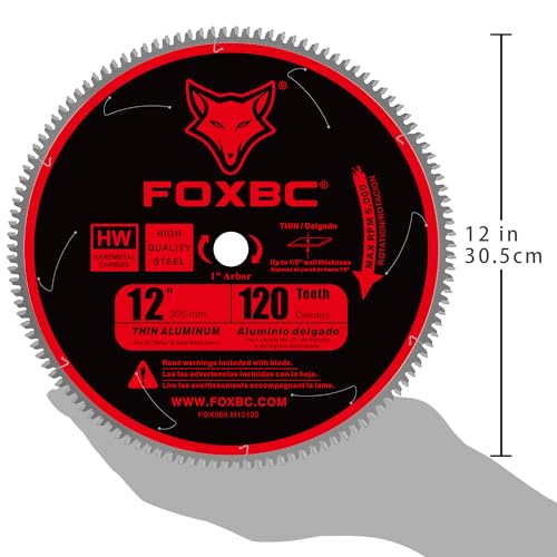 FOXBC 12 Inch 120-Tooth TCG Saw Blade