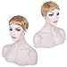 PHOCAS Human Hair Short Pixie Wig Blonde Brazilian Short Cut Wigs Pixie Cut Short Curly Wigs for Women