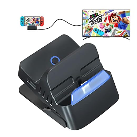 Switch Dock for Nintendo Switch/Switch OLED,PURBHE Portable Switch Docking Station Replacement for Official Nintendo Switch Dock,Travel Switch TV Dock 4K HDMI USB 3.0 Ports,Nintendo Switch Accessories