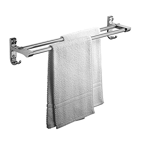 Toallero Toallero Bqqq Toallero de Barra Doble de Acero Inoxidable for baño con Gancho for Estante Multifuncional for Montaje en Pared