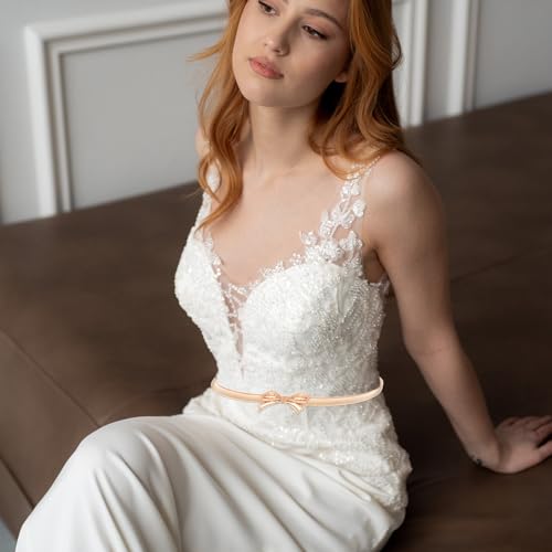 Gold Chain Belt Woman Skinny Metal Belts Adjustable Gold Waist Belt Chains for Women with Bow-Knot for Dresses and Jeans4