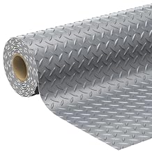 7.8 x 18 FT Garage Floor Mats for Under Car, 2.8mm Thickened Rubber Garage Flooring Roll, M Size 140.4 SQFT Garage Car Mat for Mid-Size SUVs, Sports Car, Light Grey