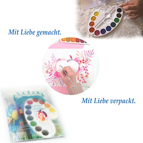Set per acquerelli, 12 colori (paletre)