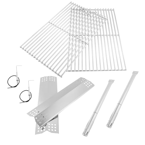 BQMAX Grill Parts for Kitchen Aid 2-Burner Grill 720-0819 720-0819A 720-0819G 730-0819A 730-0819G Cooking Grate Gas Grill Burner Tube and Heat Plate for Kitchenaid Grill Replacement Parts