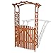 Produktbild vidaXL Massivholz Gartenbogen mit Tor Rosenbogen Spalier Torbogen Rankgitter Rankhilfe Tür Pergola Rankenbogen Rosengestell 120x60x205cm