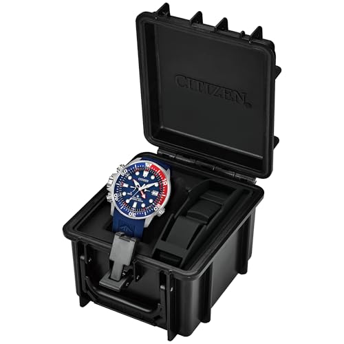 Image of Citizen Men's Eco-Drive Promaster Sea Aqualand Depth Meter Watch in Stainless Steel with Black Polyurethane Strap