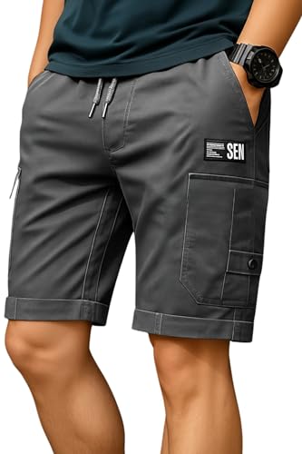 Image of INKKR Men Shorts || Men Shorts Cotton || Men Cargo Shorts Casual Comfort Breathable Knee Length Cotton Shorts