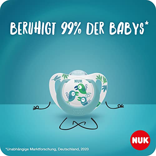 NUK Star Day & Night Babyschnuller | 18-36 Monate | Beruhigt 99% der Babys | Silikonschnuller… – Ansicht 2