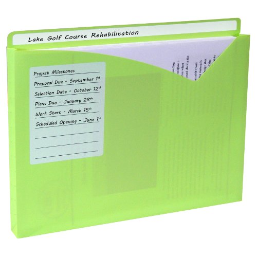 C-Line Write-On Poly File Jackets, Straight Tab, Letter Size, Assorted Colors, 25/Box #TOP1