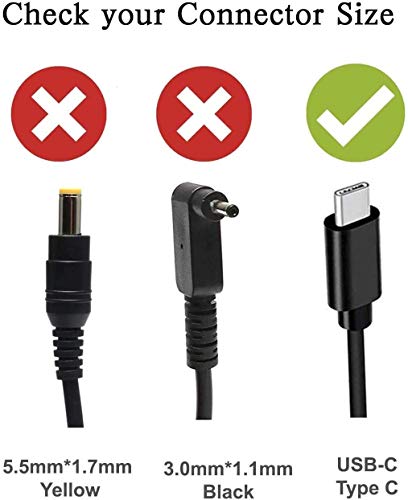 Chromebook Charger Replacement 45W Usb C For Dell Hp Lenovo Asus Acer Google Chromebook Fast Charging Type C Travel Laptop Power Adapter #TOP1