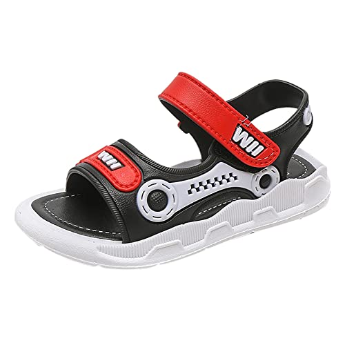 Summer Boys Sandals Baby Shoes Kids Flat Child Beach Shoes Sports Soft Non Slip Casual Toddler Sandals Boys Strap Shoes (Red, 3-3.5 Years)