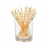 100 palillos de cóctel elegantes para aperitivos, brochetas de cóctel de bambú hechas a mano para aperitivos, frutas, fiestas, alimentos, accesorios para charcutería
