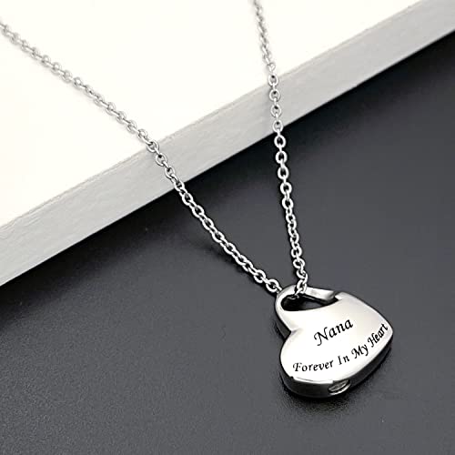 Youfeng Urn Necklaces For Ashes Forever In My Heart Cremation Jewelry Love Heart Stainless Steel Pendant Keepsake Ashes Jewelry Nana #TOP1