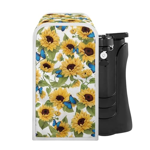 ZOUTAIRONG Sunflower Butterflies Can Opener Dust Cover Flowers Electric Can Opener Dust Cover Kitchen Appliance Covers Can Opener Cover Machine Washable