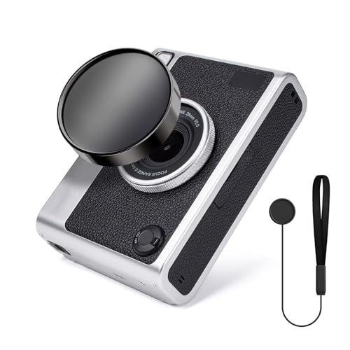 Tapa de lente Fuji Mini EVO, tapa protectora de lente compatible con cámara instantánea Instax Mini EVO con correa anti-pérdida - Accesorios para cámaras instantáneas - Negro miniatura 1
