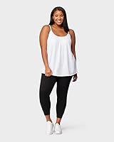 Vista 2 de 32 DEGREES Camiseta de tirantes para mujer, drapeada, con copa integrada