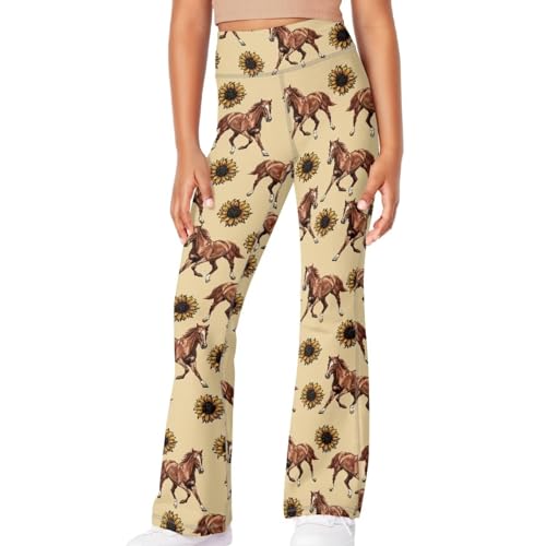Image of Girls Flare Leggings Cute Bell Bottoms for Teen Girls Wide Leg Sweatpants for 5-14 T