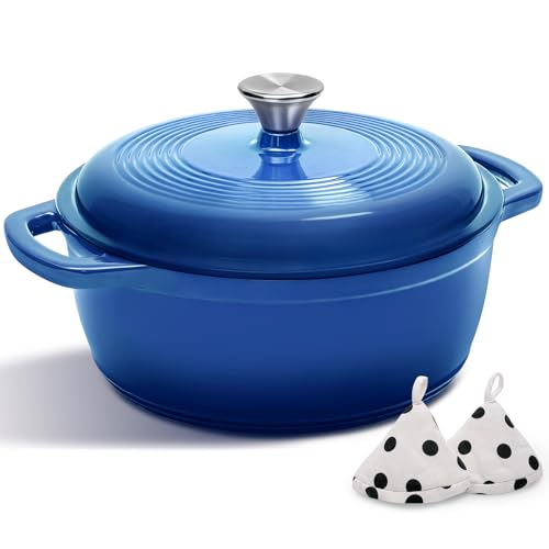 AIVIKI 5QT Enameled Cast Iron Dutch Oven with Lid