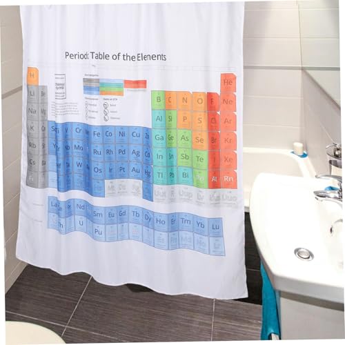 Rideau de douche tableau périodique imperméable avec doublure intégrée - 7