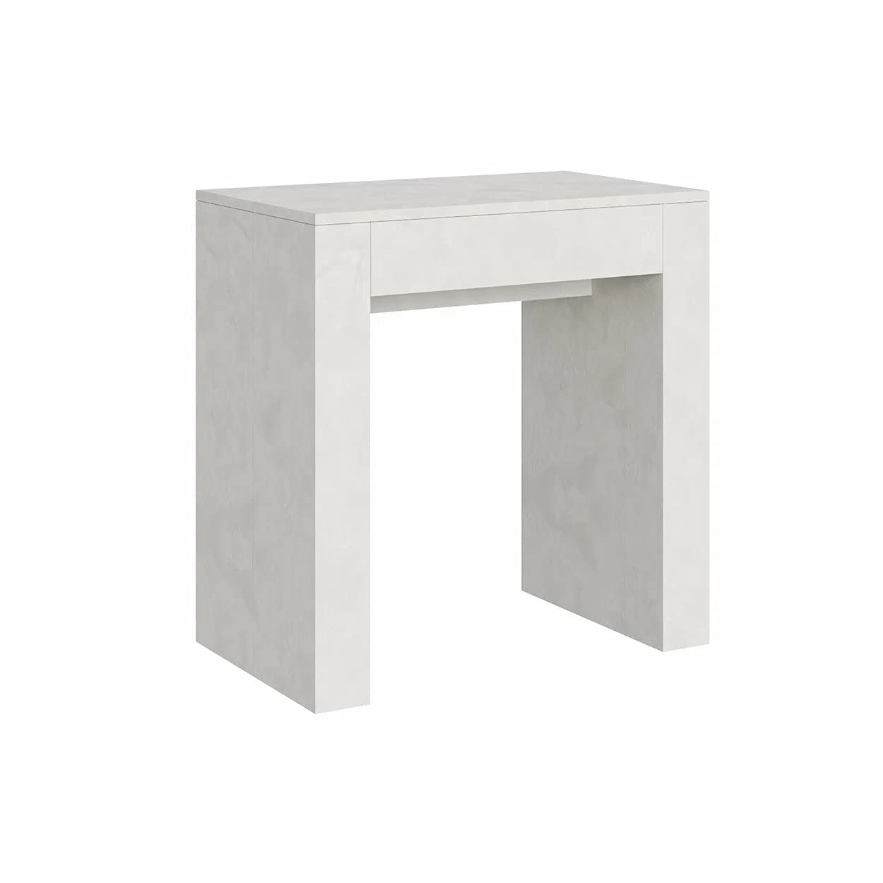 itamoby Consolle Allungabile Allin Bianco Spatolato L.78 x H.80 x P.47 (allungabile Fino a 299 cm) con allunghe Interne