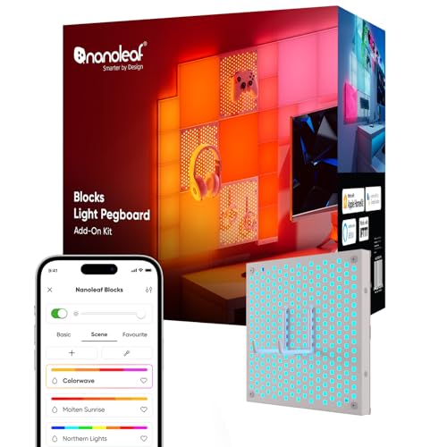 Nanoleaf Pacchetto di Espansione Blocks | 1 Tavoletta Luminosa (Richiede Kit Iniziale), Pannelli Decorativi RGBW per...
