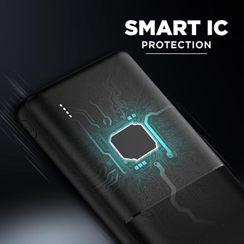Image of Intex Strong Neo QCPD 10000mAh Power Bank with 22.5W Fast Charging, Type-C PD Input /Output, Dual USB Output, LED Indicators, Advanced Protection, Portable Power Bank for Smartphones & Tablets (Black)