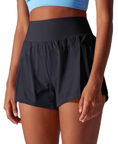 JTSONN Pantalones Cortos Deportivos Mujer 2 en 1 de Verano para Tenis Fitness Yoga Running con Bolsillo Trasero Pantalones Cortos Deporte de Secado Rápido