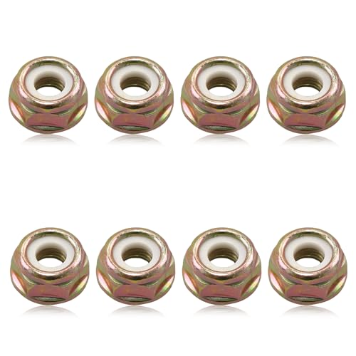 Mtanlo - Juego de 8 tuercas universales de rosca invertida M10 x 1,25 para desbrozadoras/cortadoras/soplador, compatible con Greenworks Milwaukee Makita Husqvarna, accesorios para cabezal de engranaje