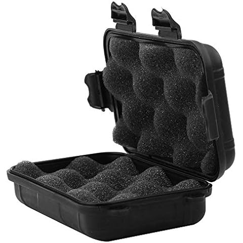 Outdoor Shockproof Box, Waterproof Plastic Dry Storage Box for Small Tools Carrying(S-Black) Cover