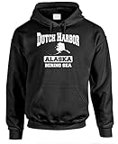 DUTCH HARBOR BERING SEA - alaska crab fish - Mens Pullover Hoodie, L, Black