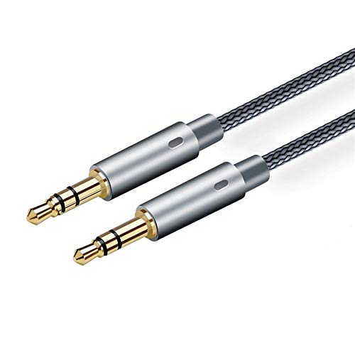 JIUWFOX 3.5mm Audio Cable, 2 Pack (4FT/8FT) Aux Audio Cables Flexible Nylon Braided Auxiliary Cord, Copper Shell Compatible with Car/Home Stereos, Apple iPhone iPad, Mp3, Mp4, Headphone & More