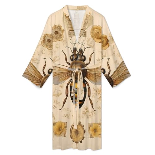 French Bee Mens Bath Robe Lightweight Soft Bathrobe Knee Length Spa Sleepwear3