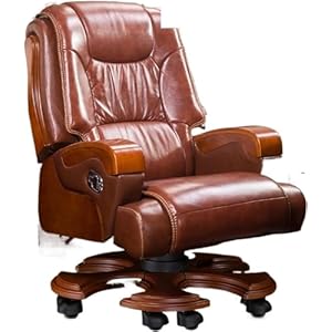 Computer stoel, Fauteuil Gamingstoel Kantoorkussen Werk Ergonomische stoel Schommelstoel Comfortabele designstoel (Color : Style 10 Wood Foot)