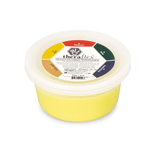 PASTA MODELLABILE PER LA RIEDUCAZIONE DELLA MANO THERAFLEX PUTTY - Confezione gr. 85 (Giallo - Leggero)