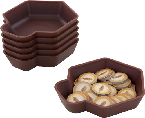Feldherr Shell Pack vantagem - 6 bandejas de fichas coloridas para acessórios de jogos de mesa, fichas, meeples e outros objetos pequenos, cor: castanho