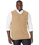 Nautica Big & Tall Men's Tall Navtech V-Neck Sweater Vest, Coastal Brown, 2X Big