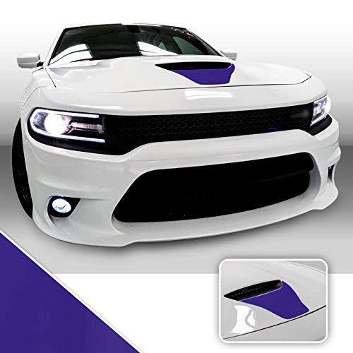 Front Hood Scoop Vinyl Wrap Decal Sticker Cover Protector Kit Compatible with and fits Charger Scat Pack 2015 2016 2017 2018 2019 2020 - Matte Purple