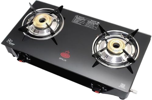 Image of 2 Burner Glass Top Gas Stove | Manual Ignition | Toughened Glass Surface | High Efficiency Burners | Durable & Easy Clean | Compact Countertop Gas Stove for Kitchen