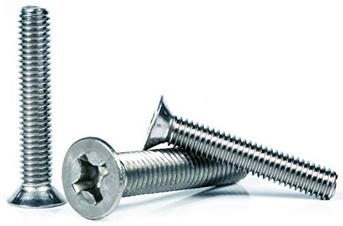 Tornillos Phillips para máquina avellanada M4 (4 mm x 80 mm, acero de cabeza plana (paquete de 20) Cover