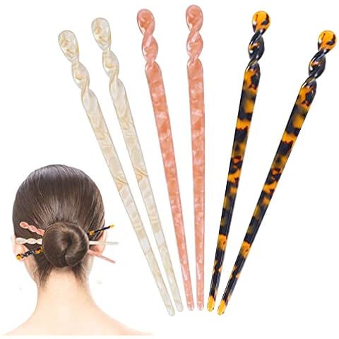Sibba 6 Pcs Vintage Acetate Hair Sticks Cover