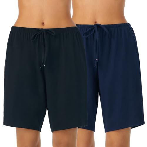 Image of Nautica Womens Sleep Bermuda Shorts - Lightweight, Breathable Pajama Bottoms - Cotton Knit Jersey Sleepwear and Loungewear