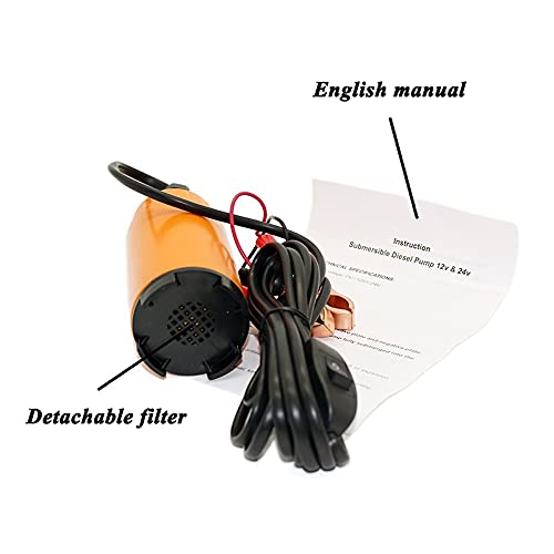 ZTBH Boosterpumpe aus Edelstahl für Rasen-Jet-Pumpen DC 19mm Schlauch, Tauchbilgepumpe for Diesel/Öl/Wasser/Kraftstoffübertragung, mit Schalter für Hausgarten Wassertransport Bewässerung